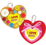 ​Mother's Day Buttons Heart Keychain